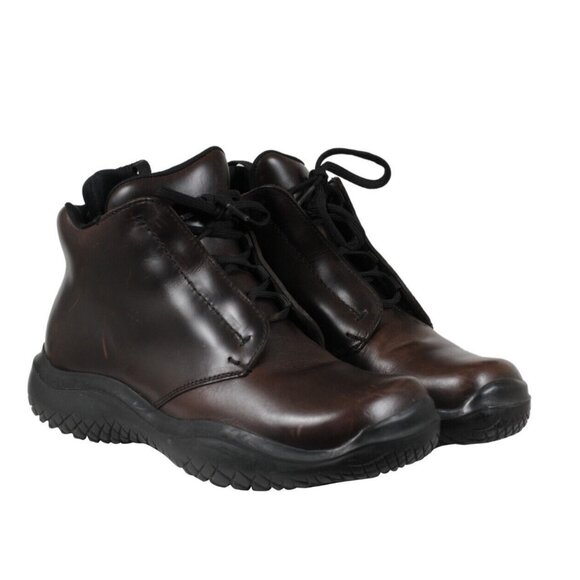 Prada Men Chunky Derby US 7.5 UK6.5 Brown Leather Hiking Boot AW99 High Tops - Picture 1 of 11